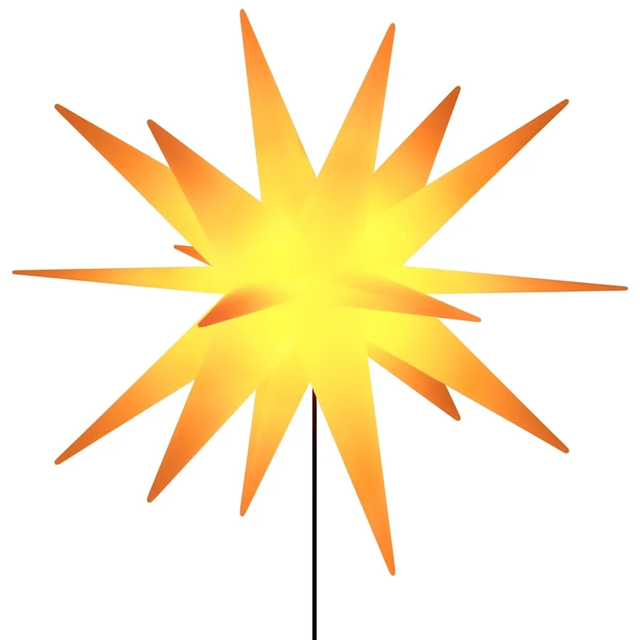 Lumières de Noël avec piquets 3 pcs LED pliable jaune 35 cm - 6