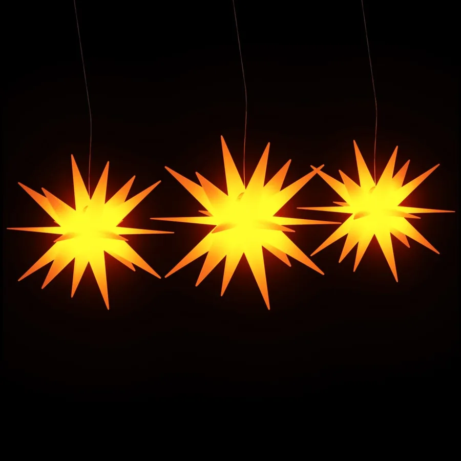 Lumières de Noël avec LED 3 pcs pliable jaune - 3