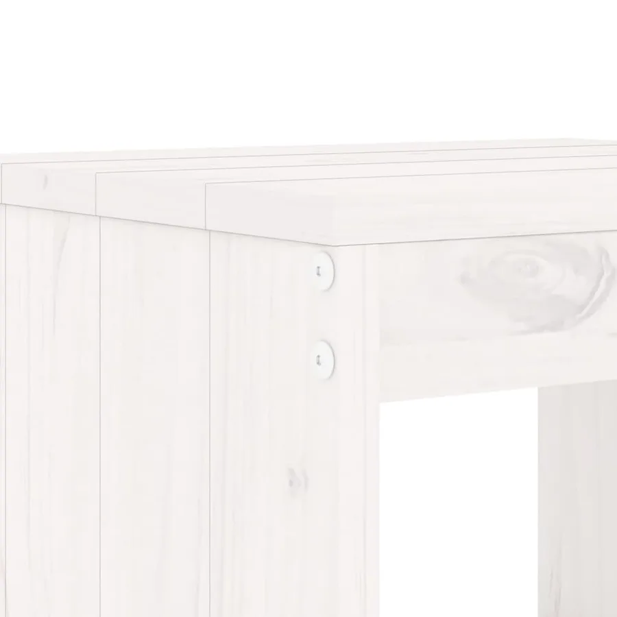 Ensemble de bar de jardin 7 pcs blanc bois de pin massif - 5