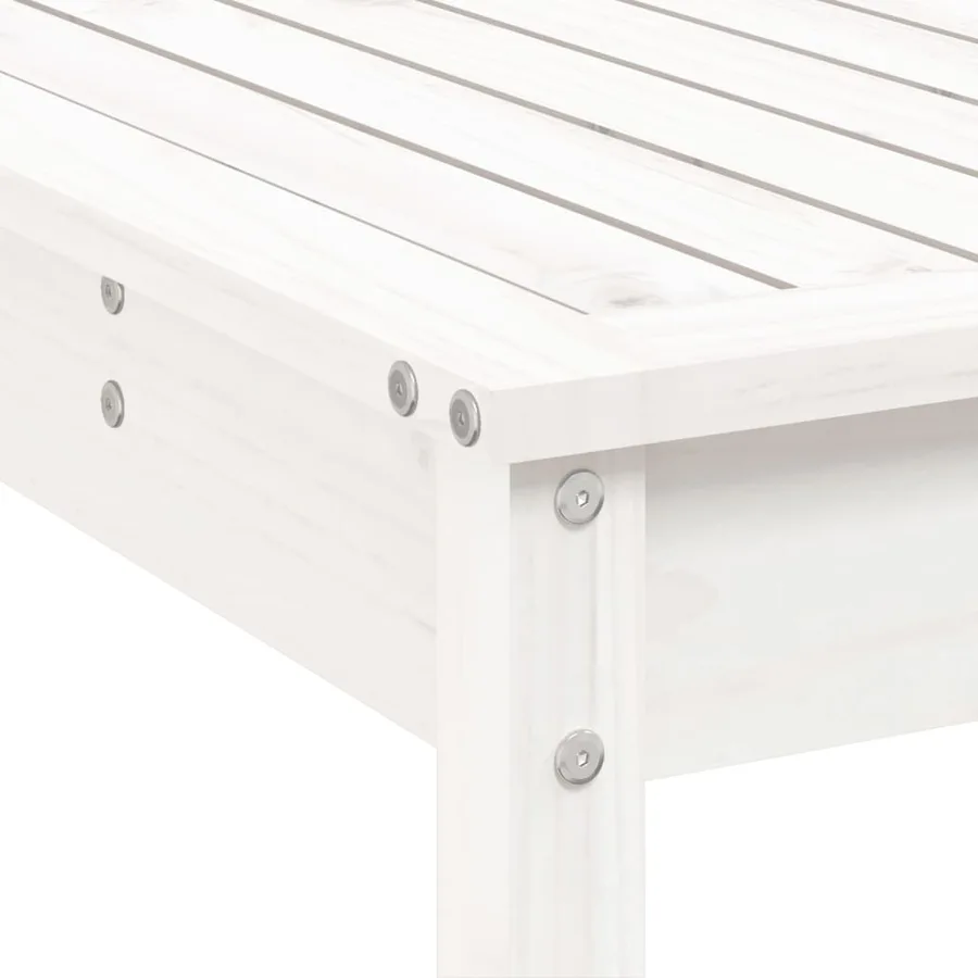 Ensemble de bar de jardin 7 pcs blanc bois de pin massif - 7
