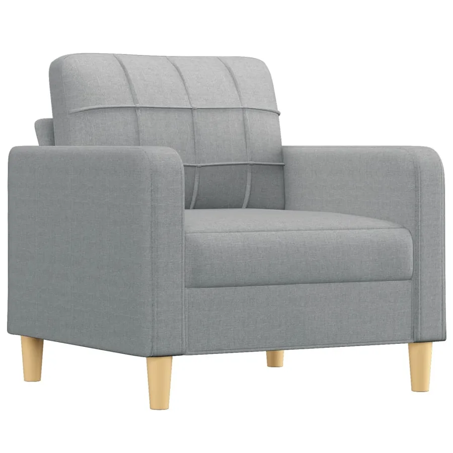Ensemble de canapés 3 pcs avec coussins Gris clair Tissu - 3