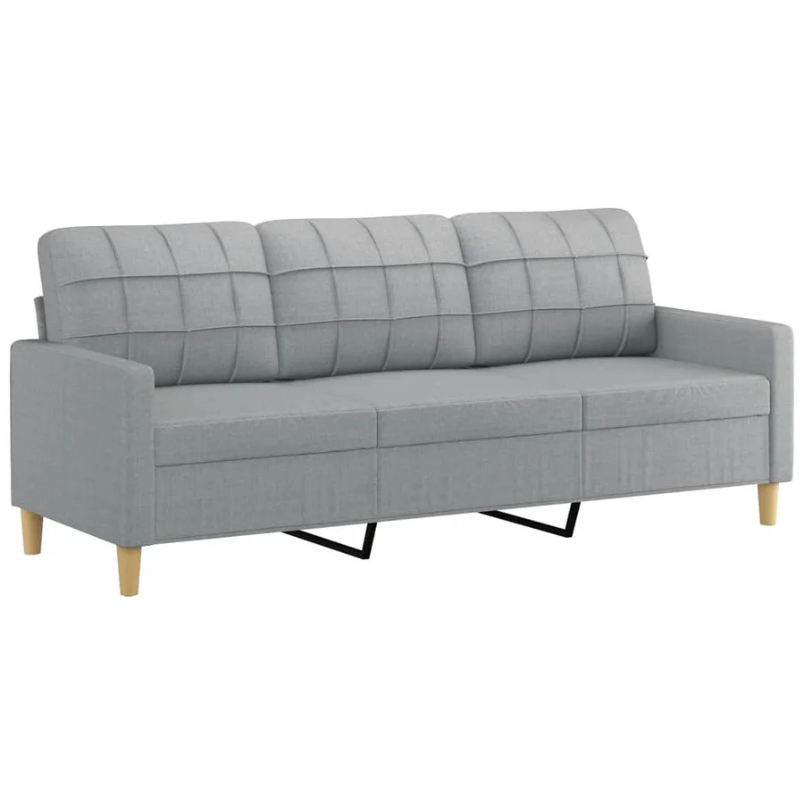 Ensemble de canapés 3 pcs avec coussins Gris clair Tissu - 5