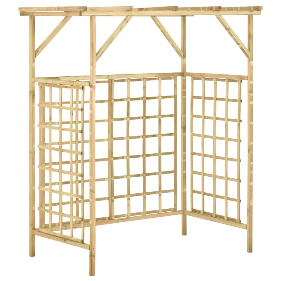 Pergola de jardin pour poubelles doubles Bois de pin imprégné - 2