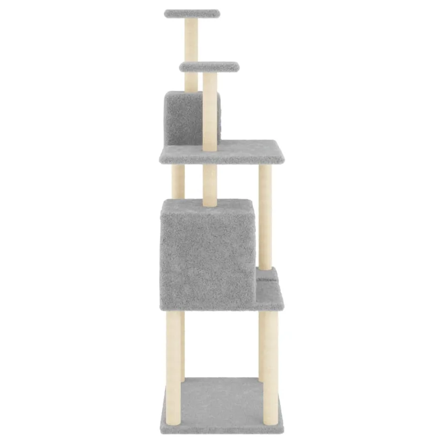 Arbre à chat avec griffoirs en sisal Gris clair 167 cm - 4