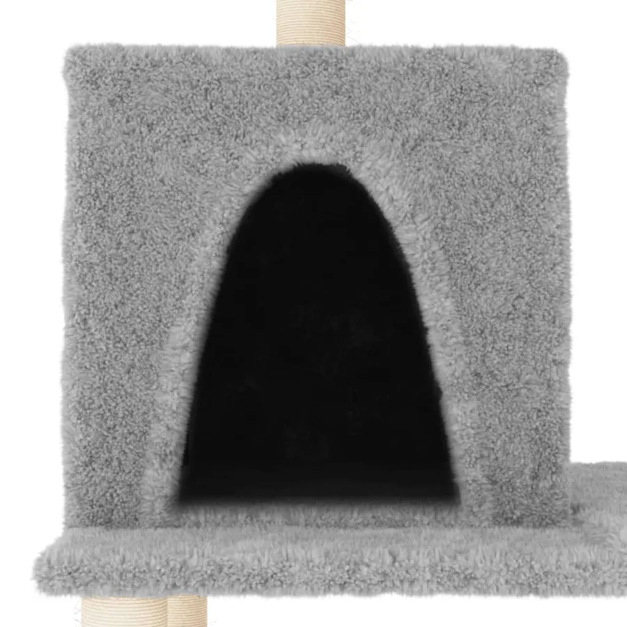 Arbre à chat avec griffoirs en sisal Gris clair 167 cm - 5
