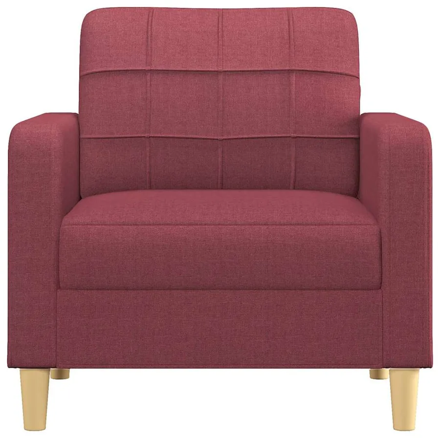 Fauteuil Rouge bordeaux 60 cm Tissu - 3