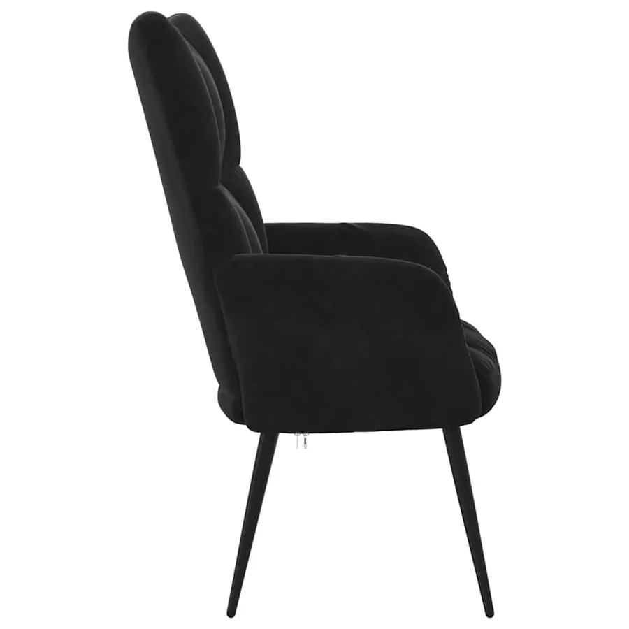 Chaise de relaxation Noir Velours - 4