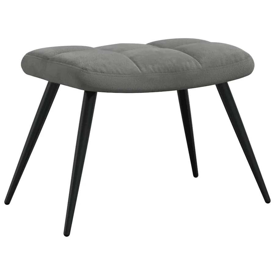 Chaise de relaxation avec tabouret Gris foncé Velours - 8