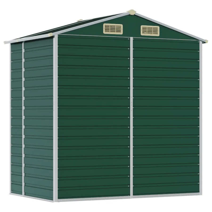 Abri de jardin vert 191x130x198 cm acier galvanisé - 7