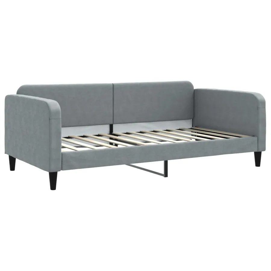 Lit de jour avec gigogne sans matelas gris clair 100x200 cm - 6