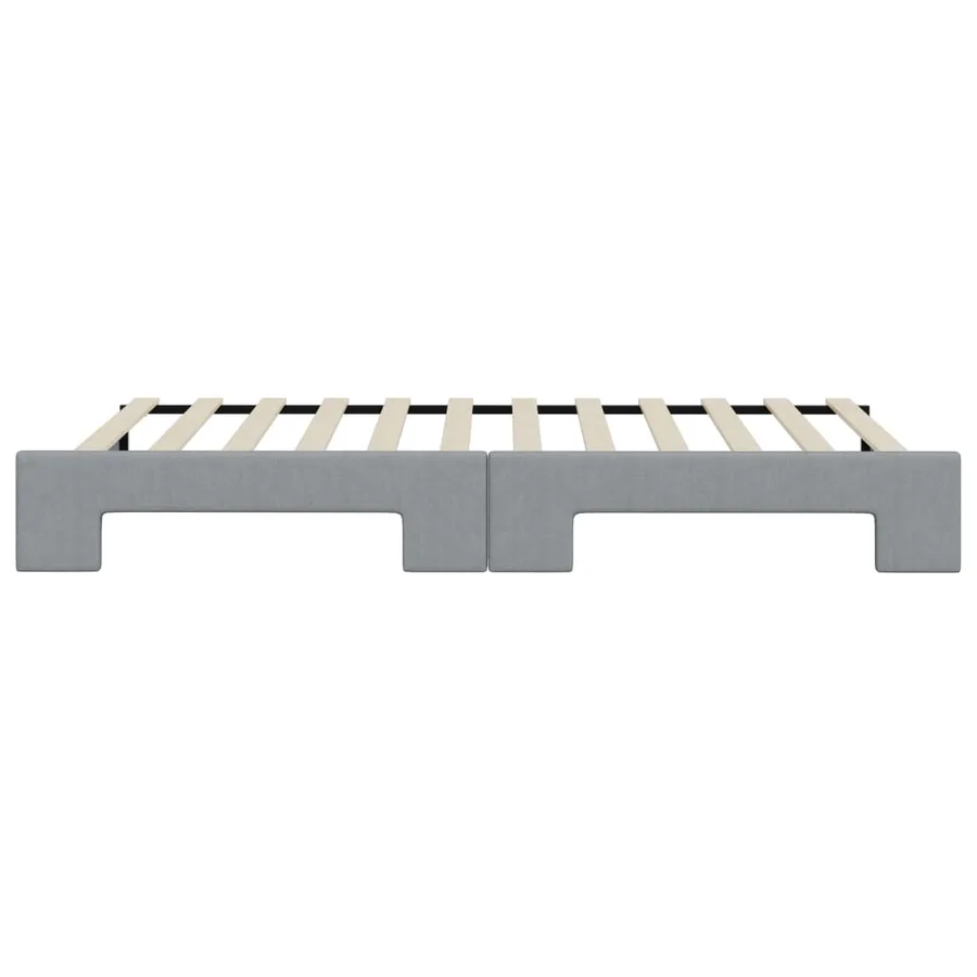 Lit de jour avec gigogne sans matelas gris clair 100x200 cm - 9