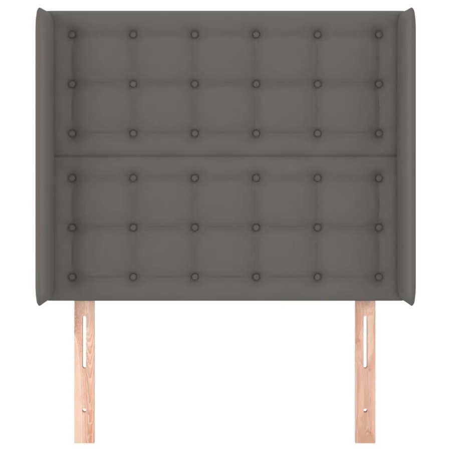 Tête de lit avec oreilles Gris 83x16x118/128 cm Similicuir - 3