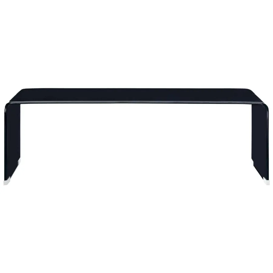 Table basse Noir 98 x 45 x 31 cm Verre trempé - 2