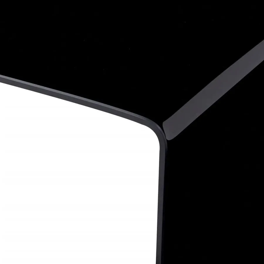 Table basse Noir 98 x 45 x 31 cm Verre trempé - 4