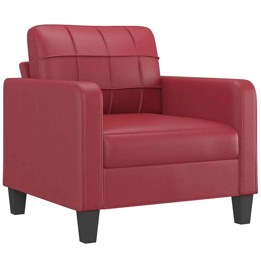 Fauteuil Rouge bordeaux 60 cm Similicuir - 2