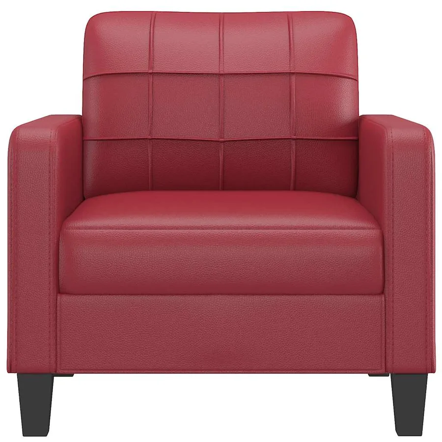 Fauteuil Rouge bordeaux 60 cm Similicuir - 3