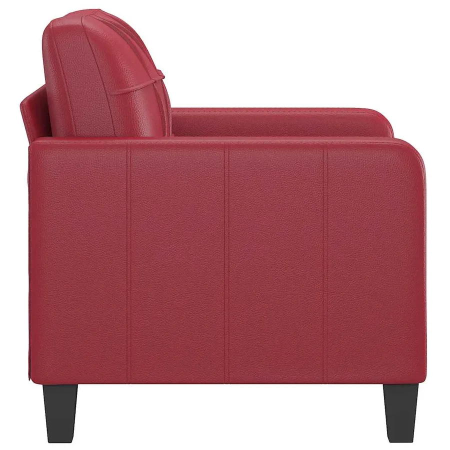 Fauteuil Rouge bordeaux 60 cm Similicuir - 4