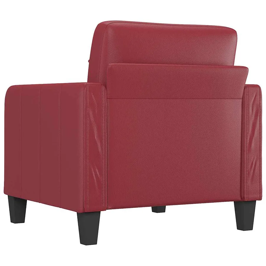 Fauteuil Rouge bordeaux 60 cm Similicuir - 5
