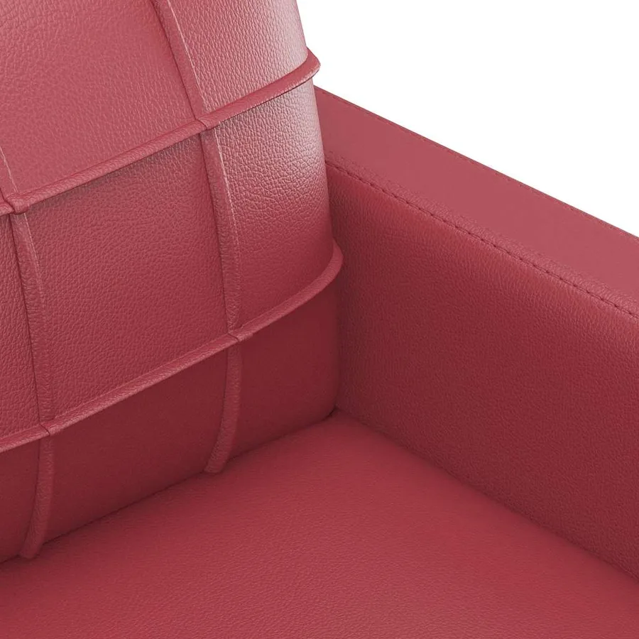 Fauteuil Rouge bordeaux 60 cm Similicuir - 6