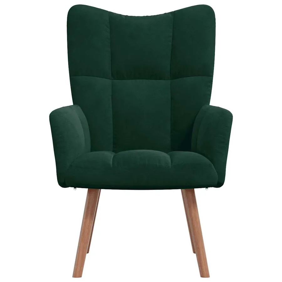 Chaise de relaxation Vert foncé Velours - 3