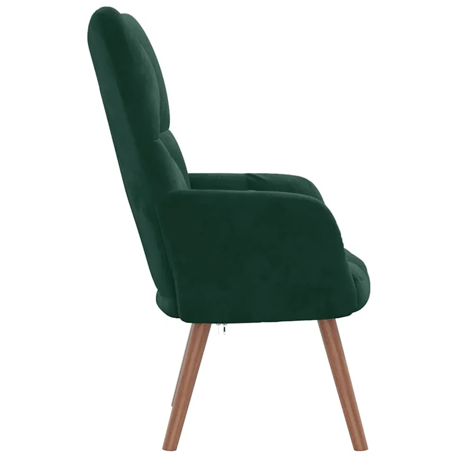 Chaise de relaxation Vert foncé Velours - 4
