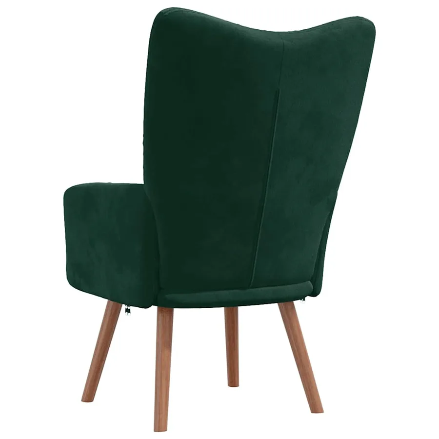 Chaise de relaxation Vert foncé Velours - 5