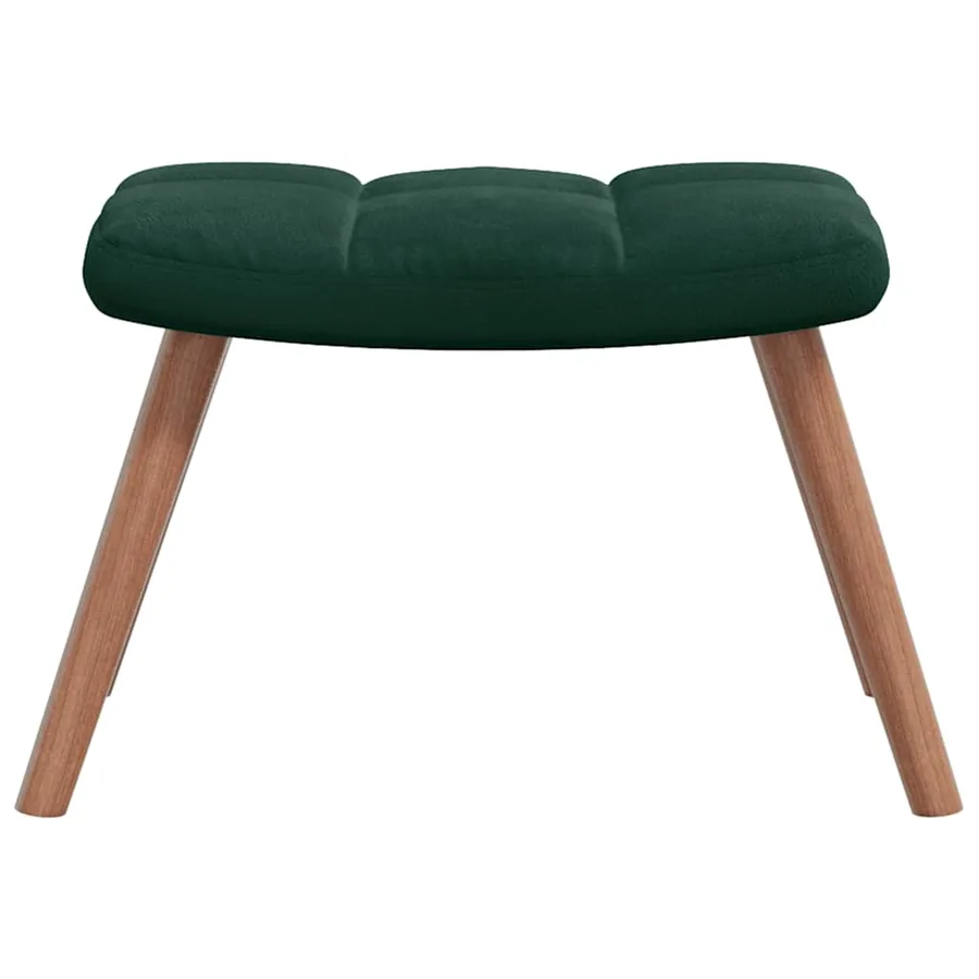 Chaise de relaxation avec repose-pied Vert foncé Velours - 7