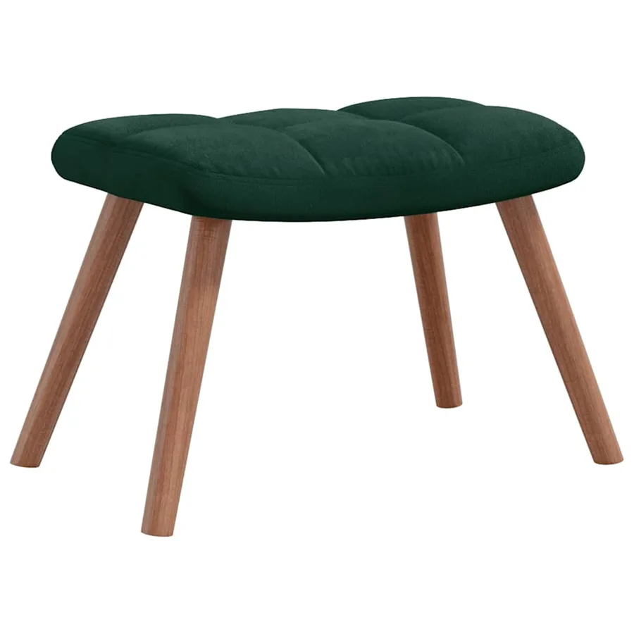 Chaise de relaxation avec repose-pied Vert foncé Velours - 8