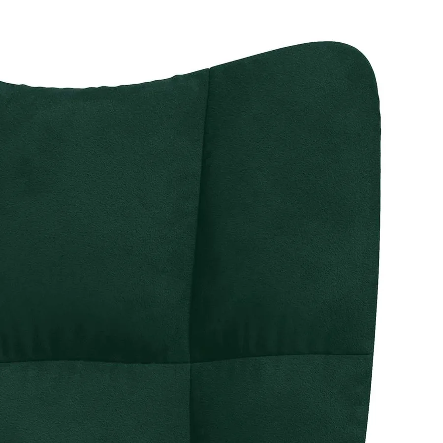 Chaise de relaxation avec repose-pied Vert foncé Velours - 9