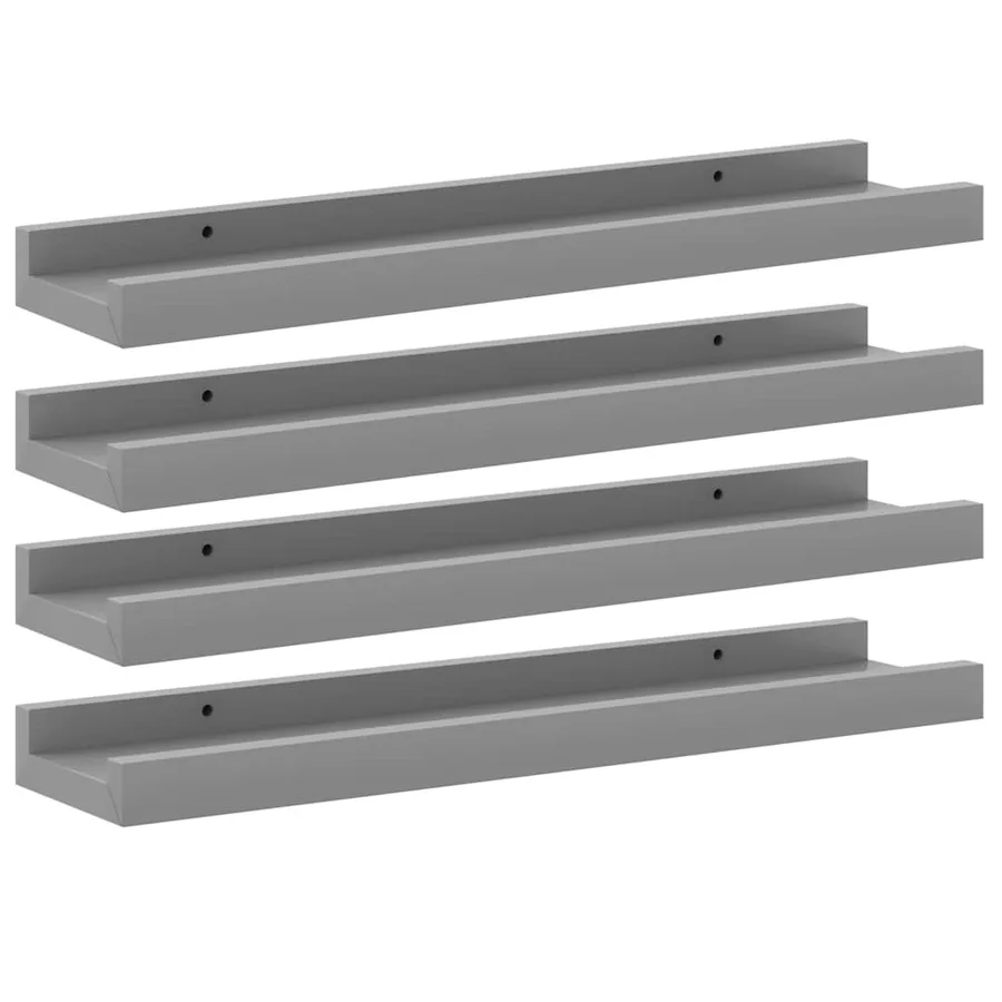 Étagères murales 4 pcs Gris 40x9x3 cm - 2