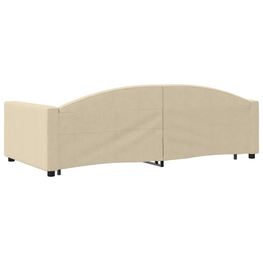 Lit de jour avec lit gigogne crème 100x200 cm tissu - 5