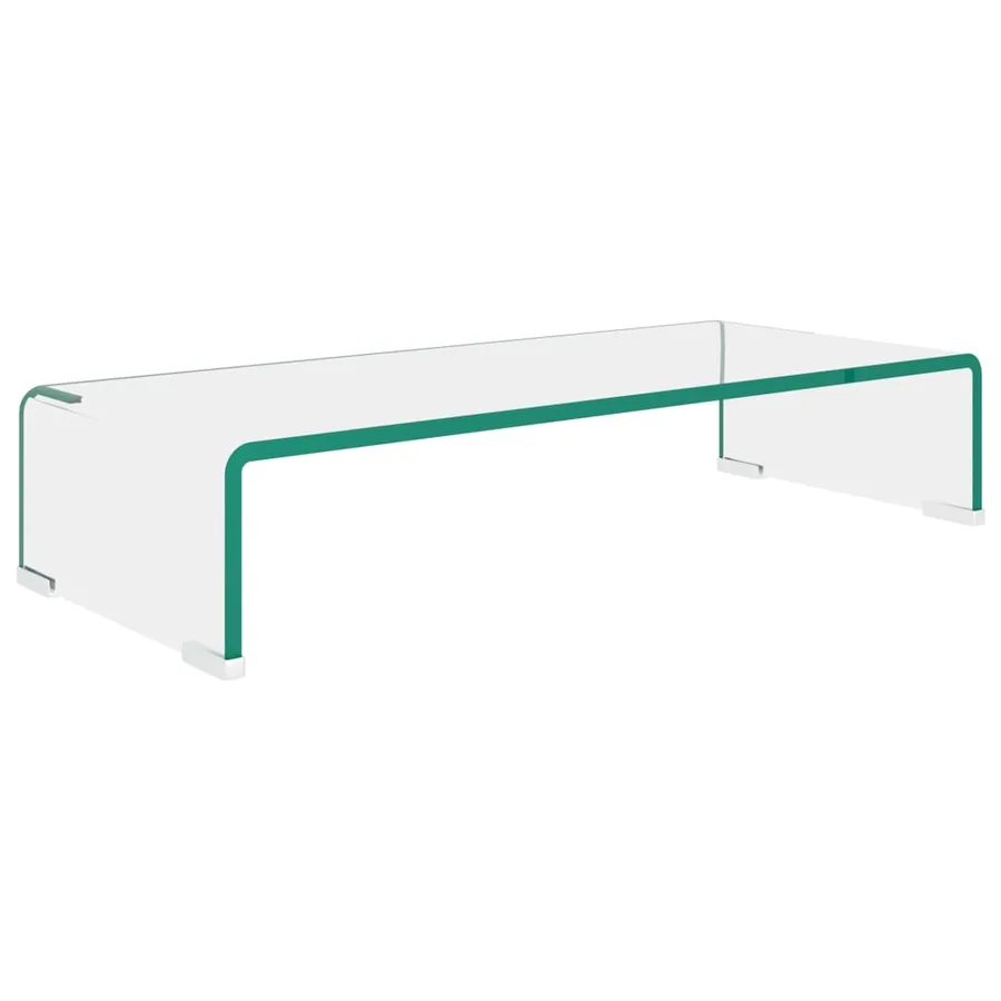 Meuble TV/pour moniteur 60x25x11 cm verre transparent - 2