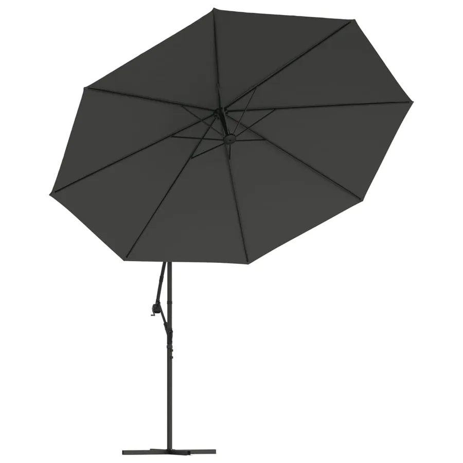 Parasol de jardin en porte-à-faux et lumières LED mât en métal - 5