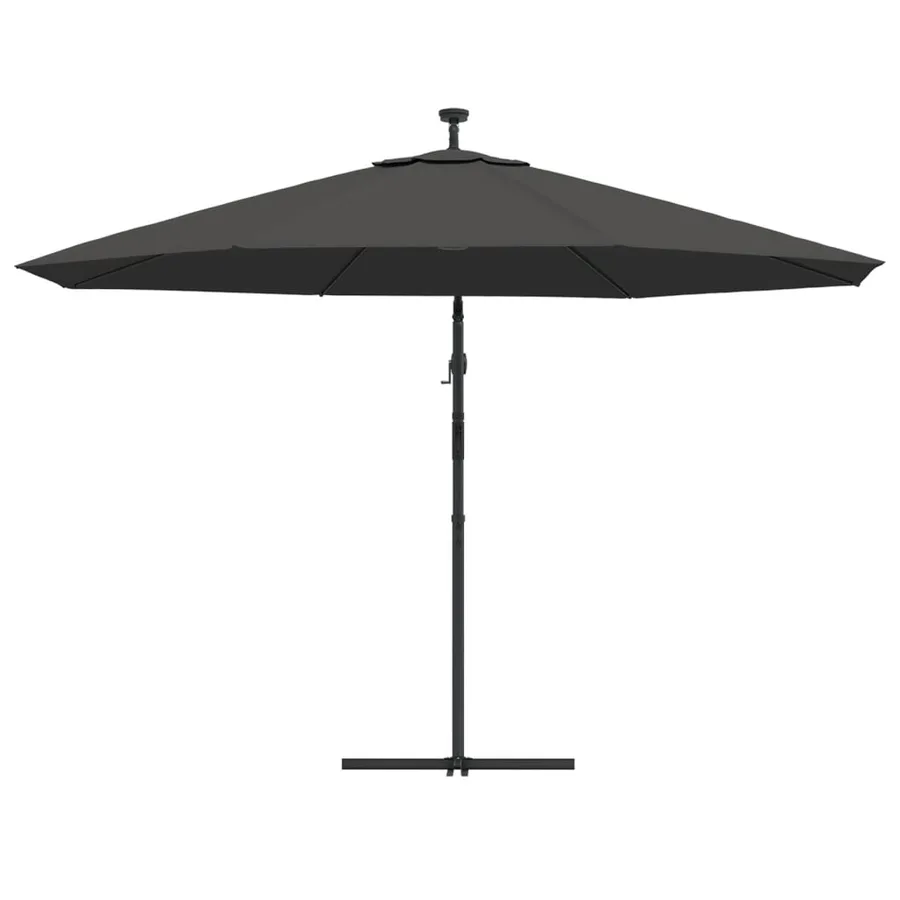 Parasol de jardin en porte-à-faux et lumières LED mât en métal - 7