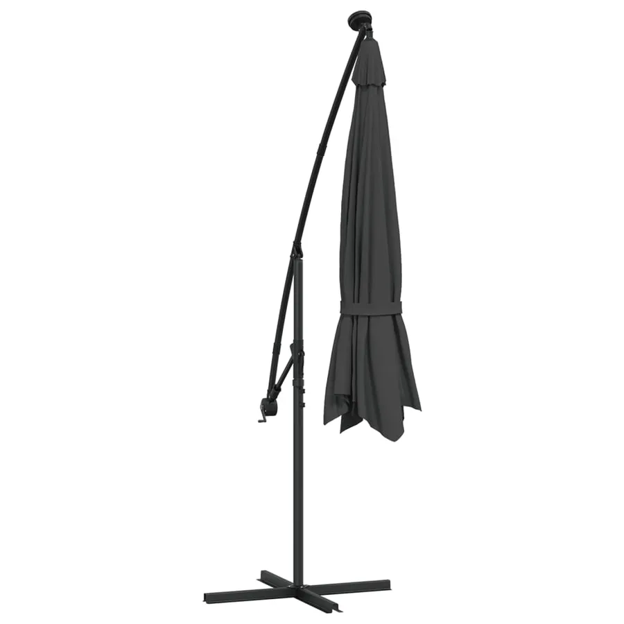 Parasol de jardin en porte-à-faux et lumières LED mât en métal - 8