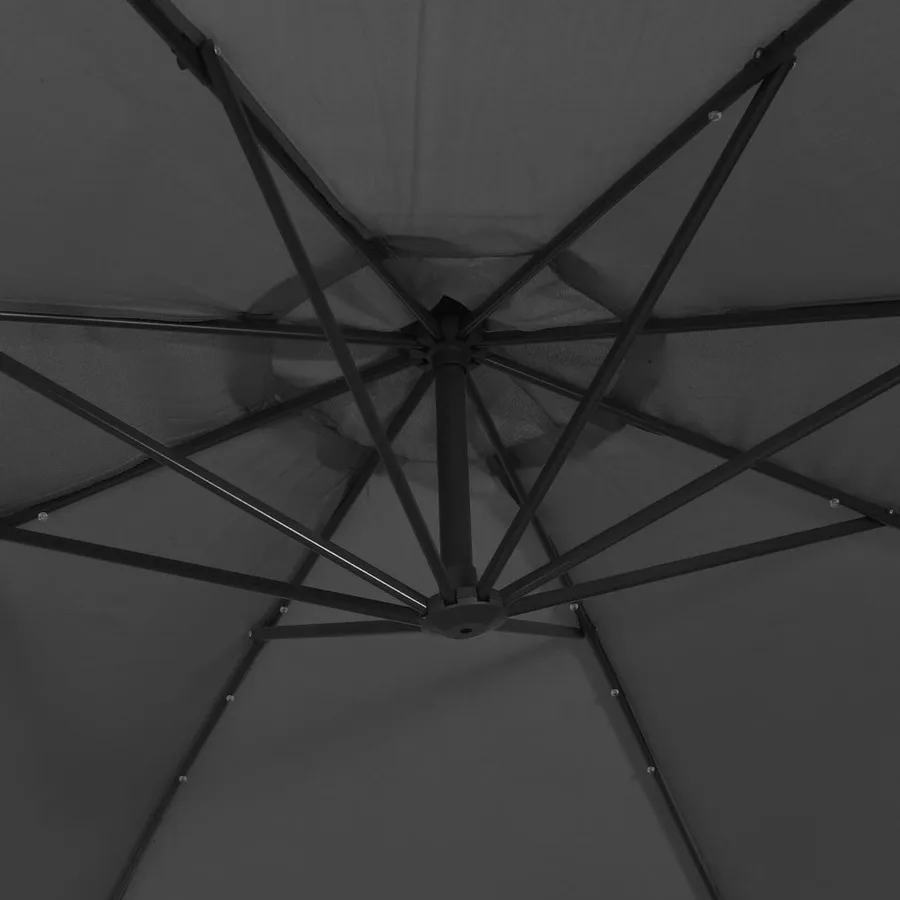 Parasol de jardin en porte-à-faux et lumières LED mât en métal - 9