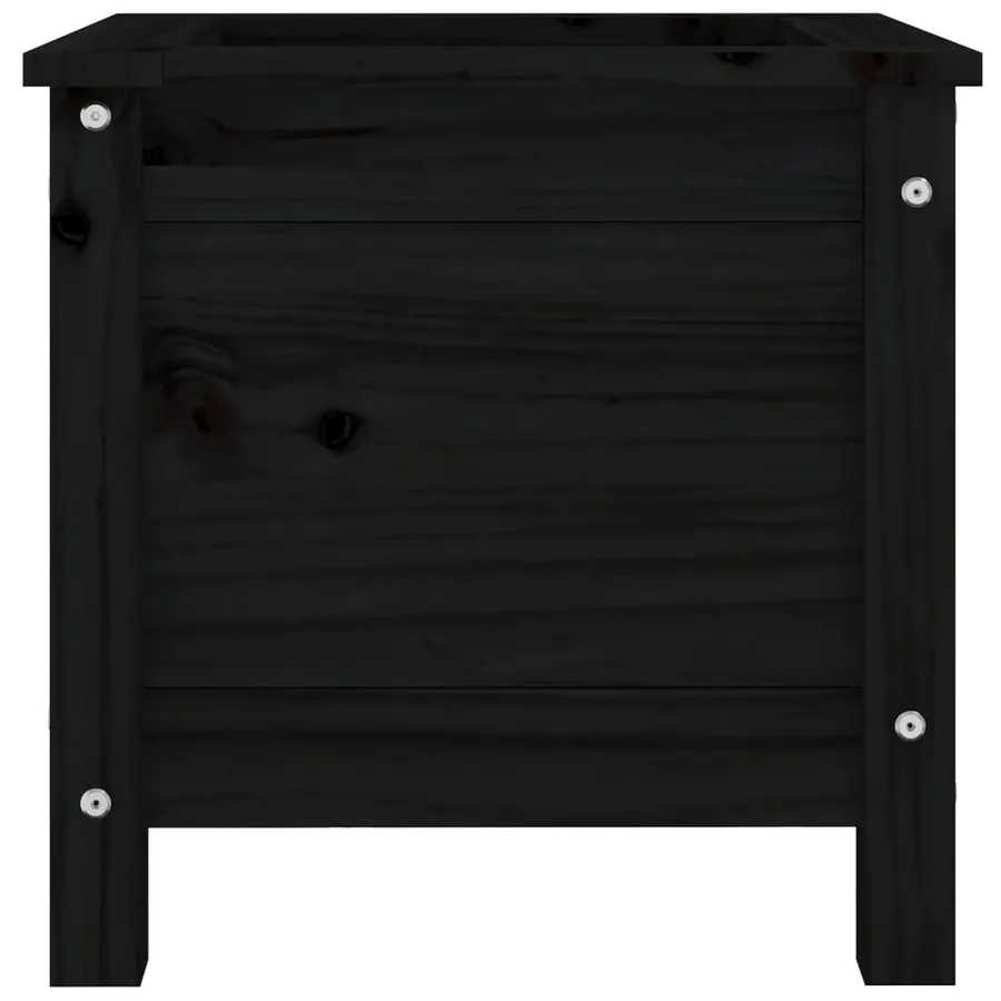 Jardinière noir 40x40x39 cm bois massif de pin - 6