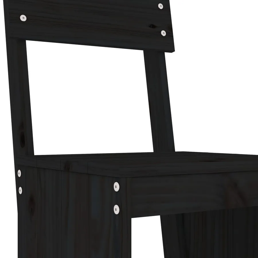 Tabourets de bar lot de 2 noir 40x48,5x115,5 cm bois massif pin - 7