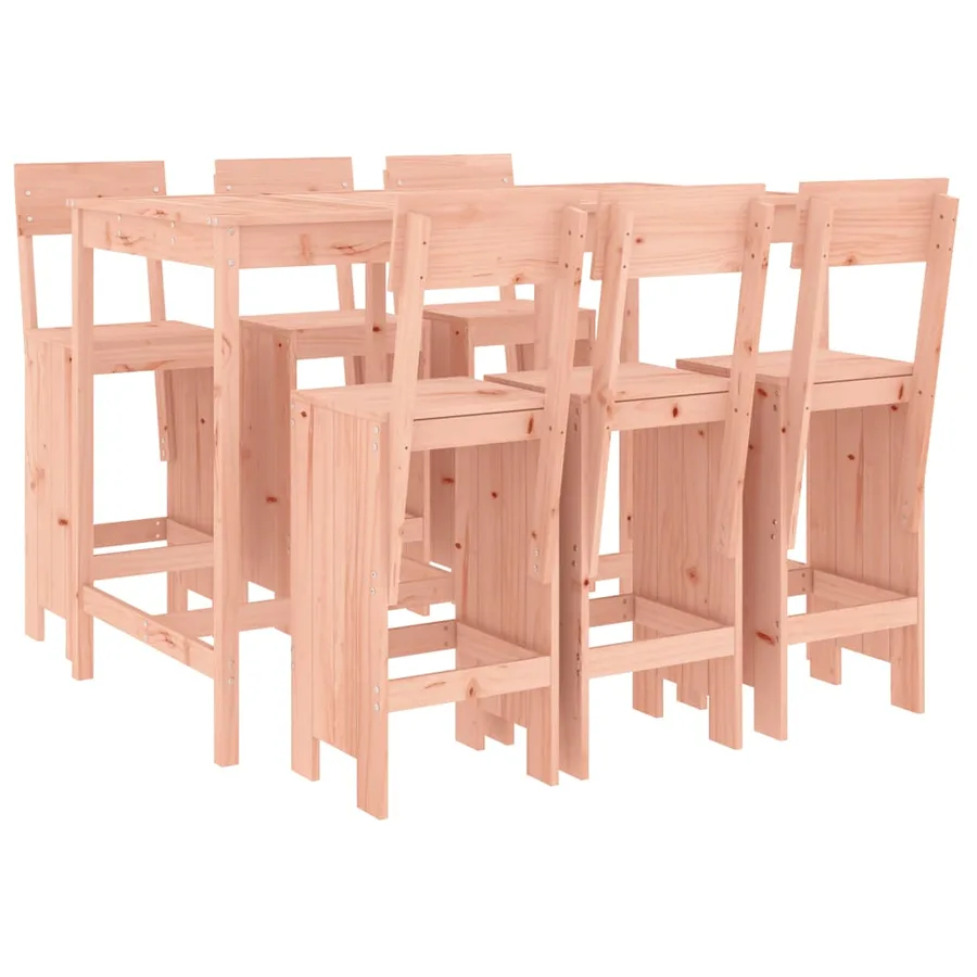 Ensemble de bar de jardin 7 pcs bois massif douglas - 2