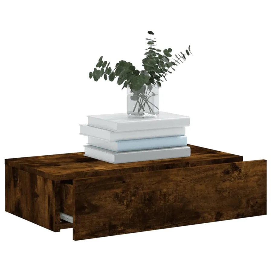 Meuble TV avec éclairage LED chêne fumé 60x35x15,5 cm - 5