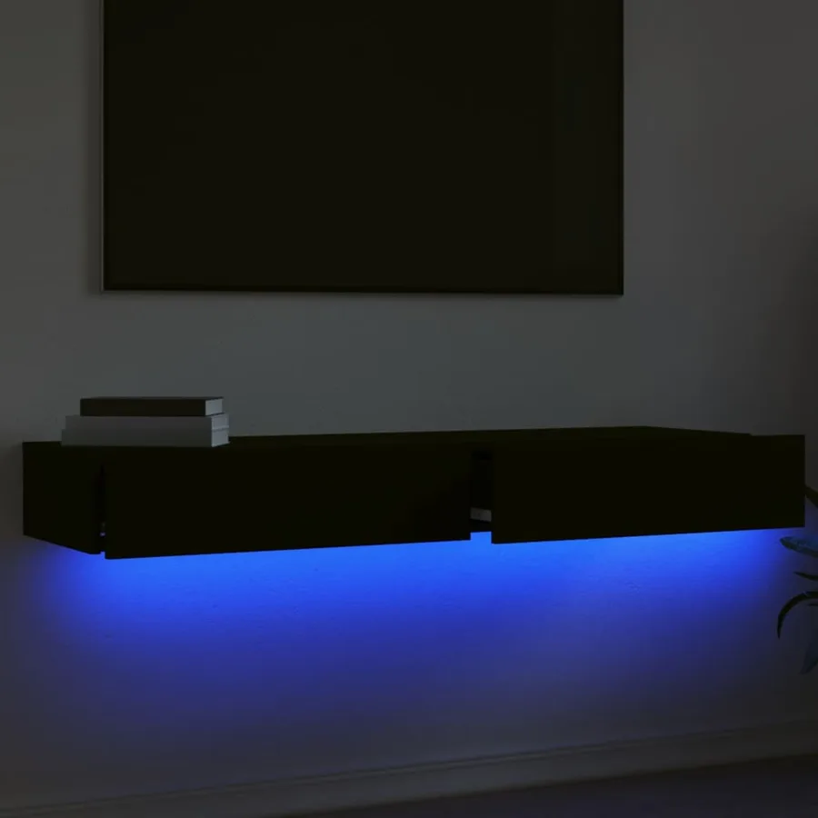 Meubles TV avec éclairage LED 2 pcs noir 60x35x15,5 cm - 4