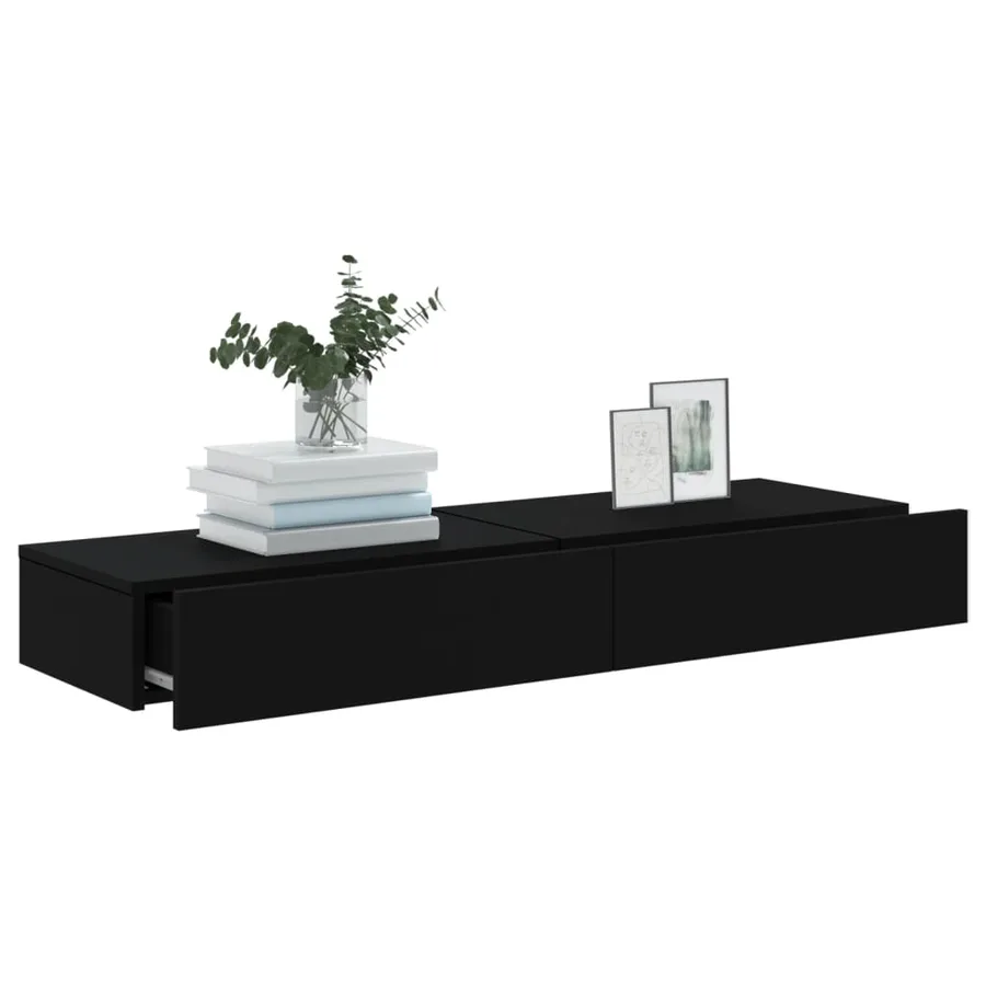 Meubles TV avec éclairage LED 2 pcs noir 60x35x15,5 cm - 5