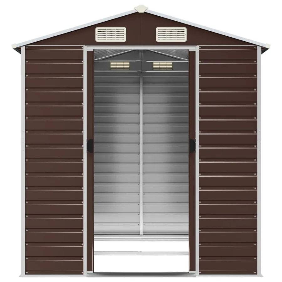 Abri de jardin marron 191 x 215 x 198 cm en acier galvanisé - 5