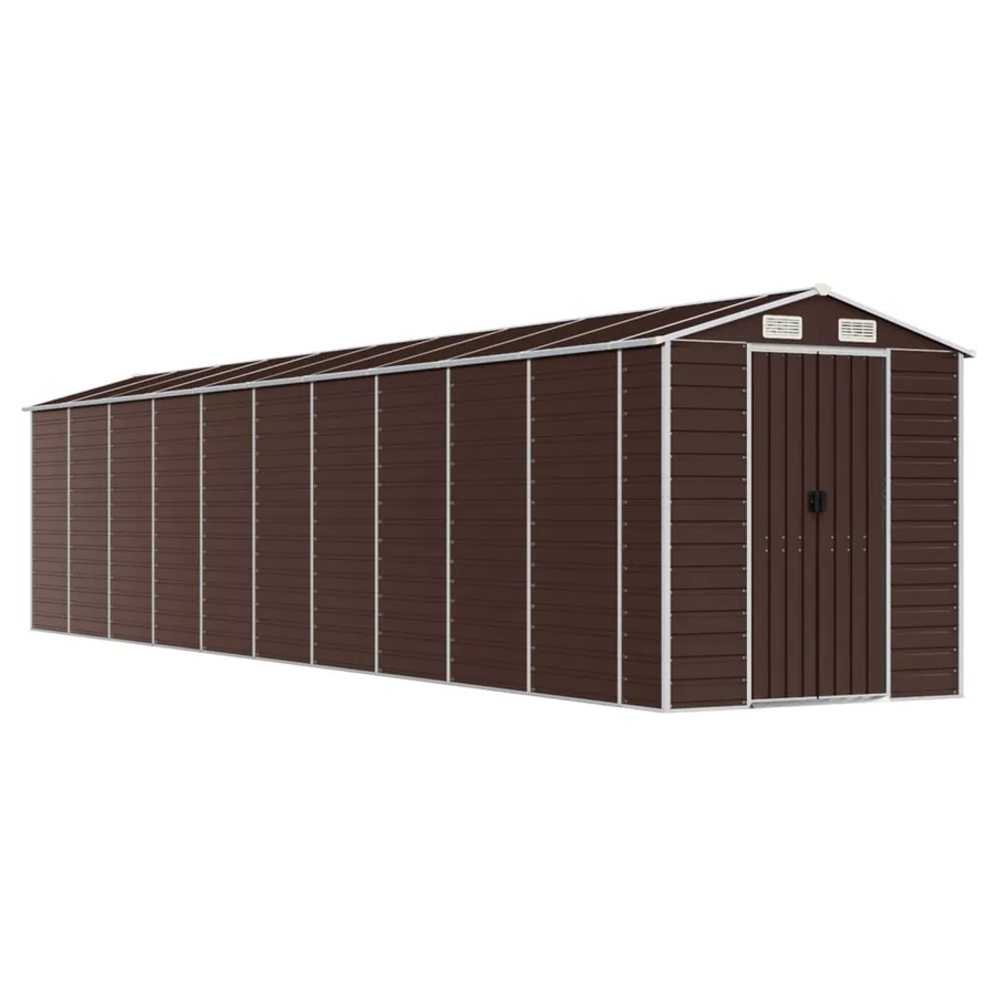 Abri de jardin marron 191x895x198 cm acier galvanisé - 2