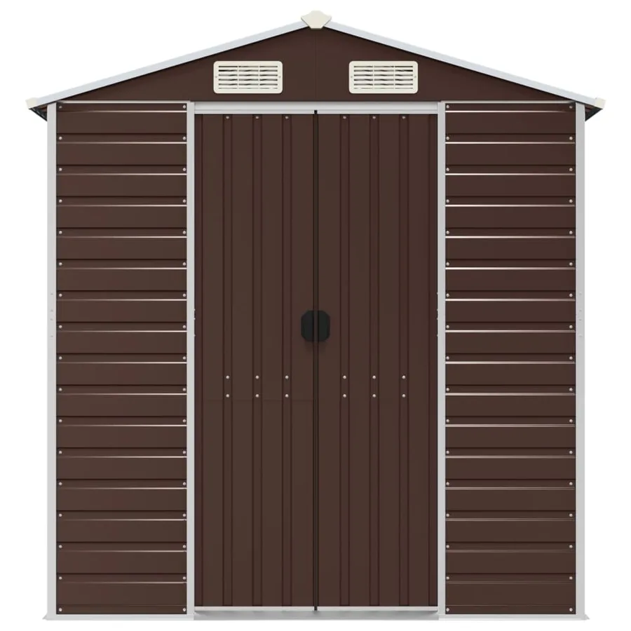 Abri de jardin marron 191x895x198 cm acier galvanisé - 4