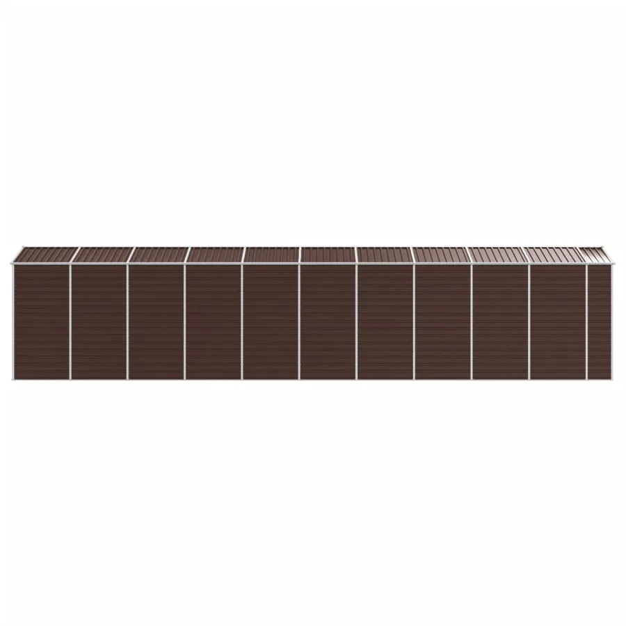 Abri de jardin marron 191x895x198 cm acier galvanisé - 6