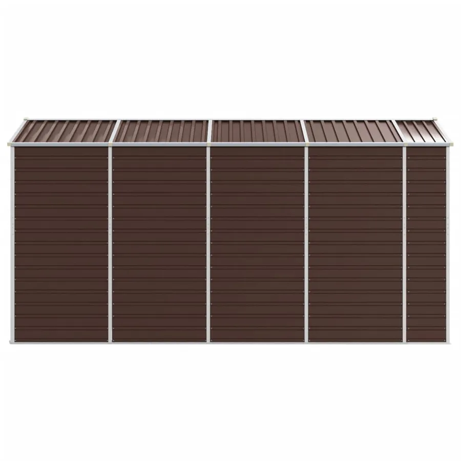 Abri de jardin marron 191 x 385 x 198 cm en acier galvanisé - 6