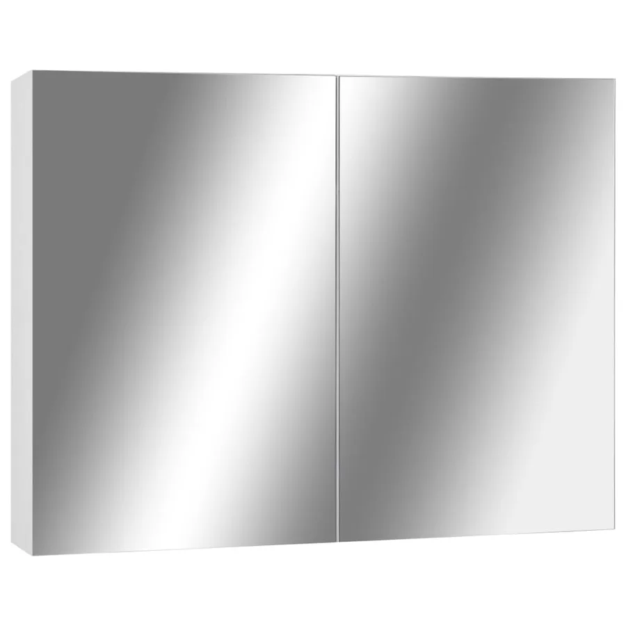 Armoire à miroir de salle de bain blanc 80x15x60 cm MDF - 2