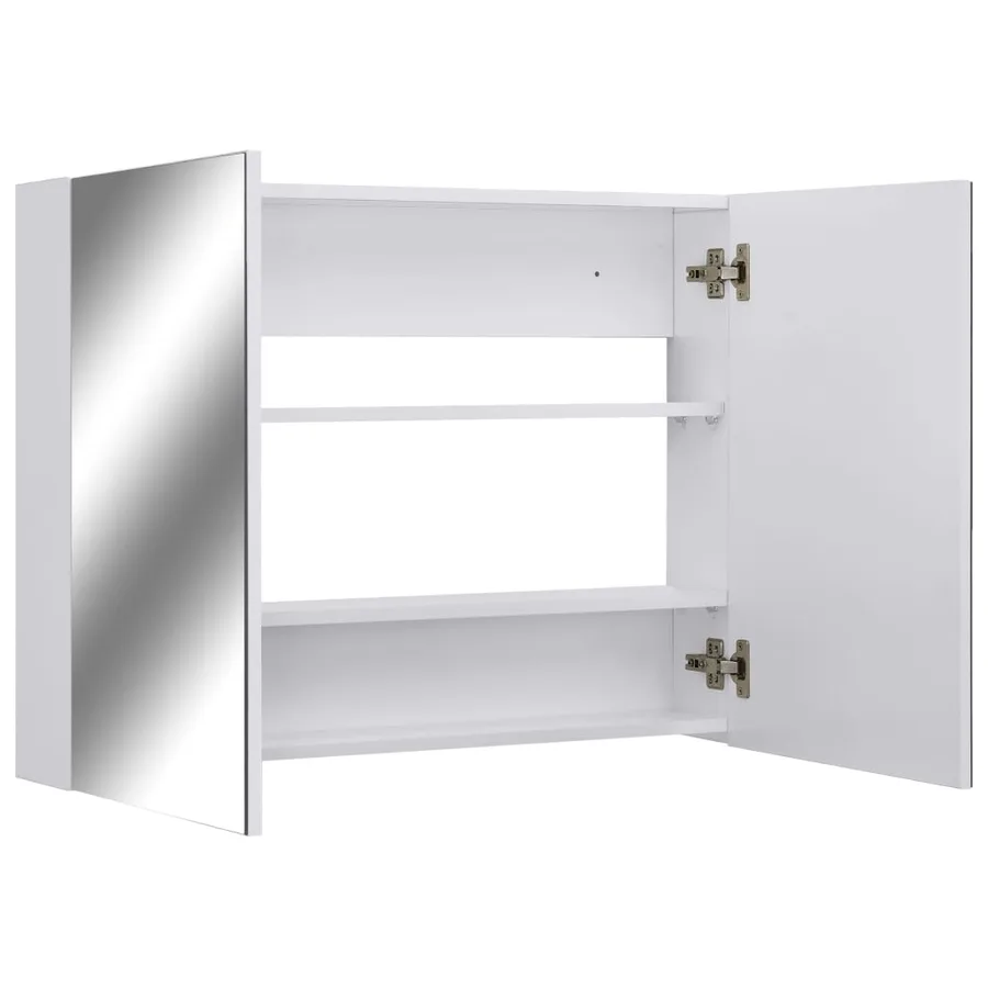Armoire à miroir de salle de bain blanc 80x15x60 cm MDF - 3