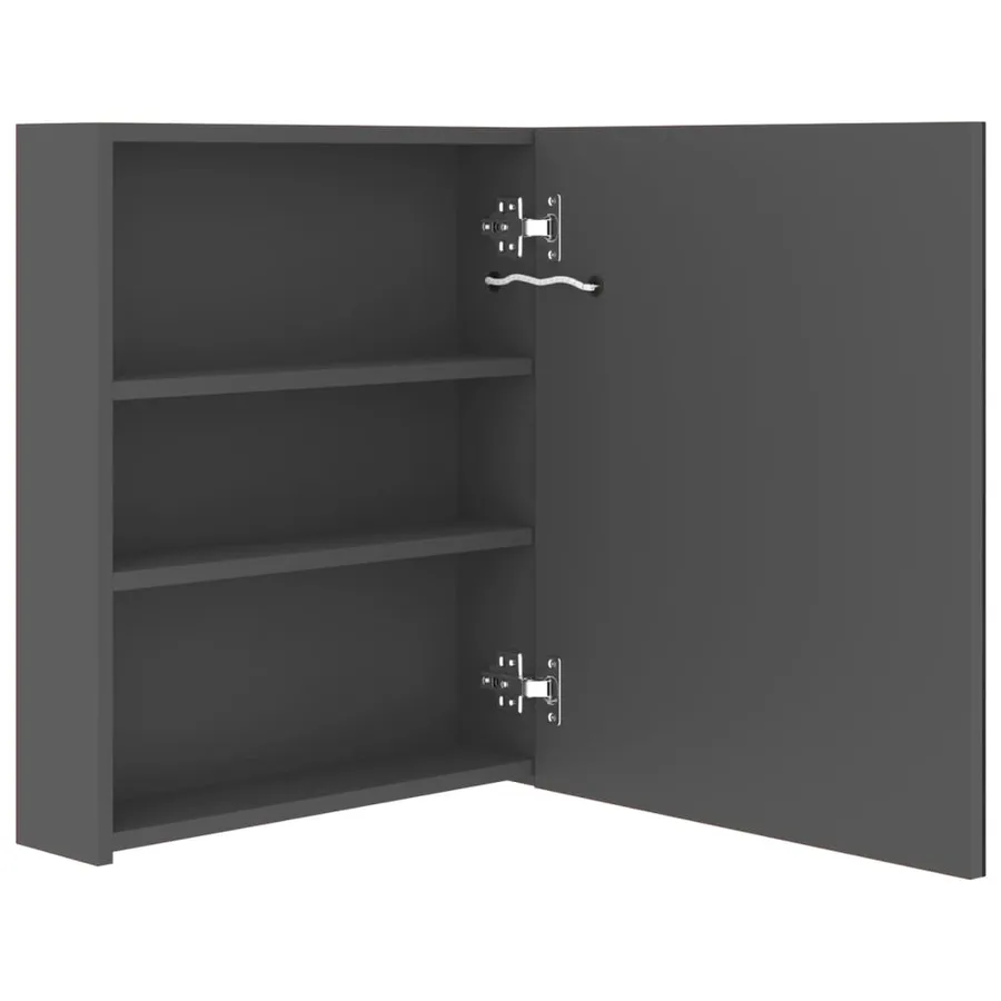Armoire de salle de bain à miroir LED gris 50x14x60 cm - 5